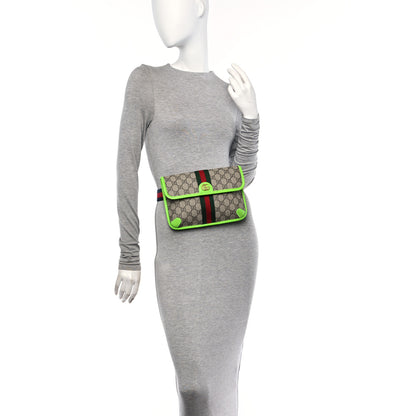 Gucci GG Supreme Monogram Web Small Ophidia Belt Bag Beige Ebony Green 2 of 11