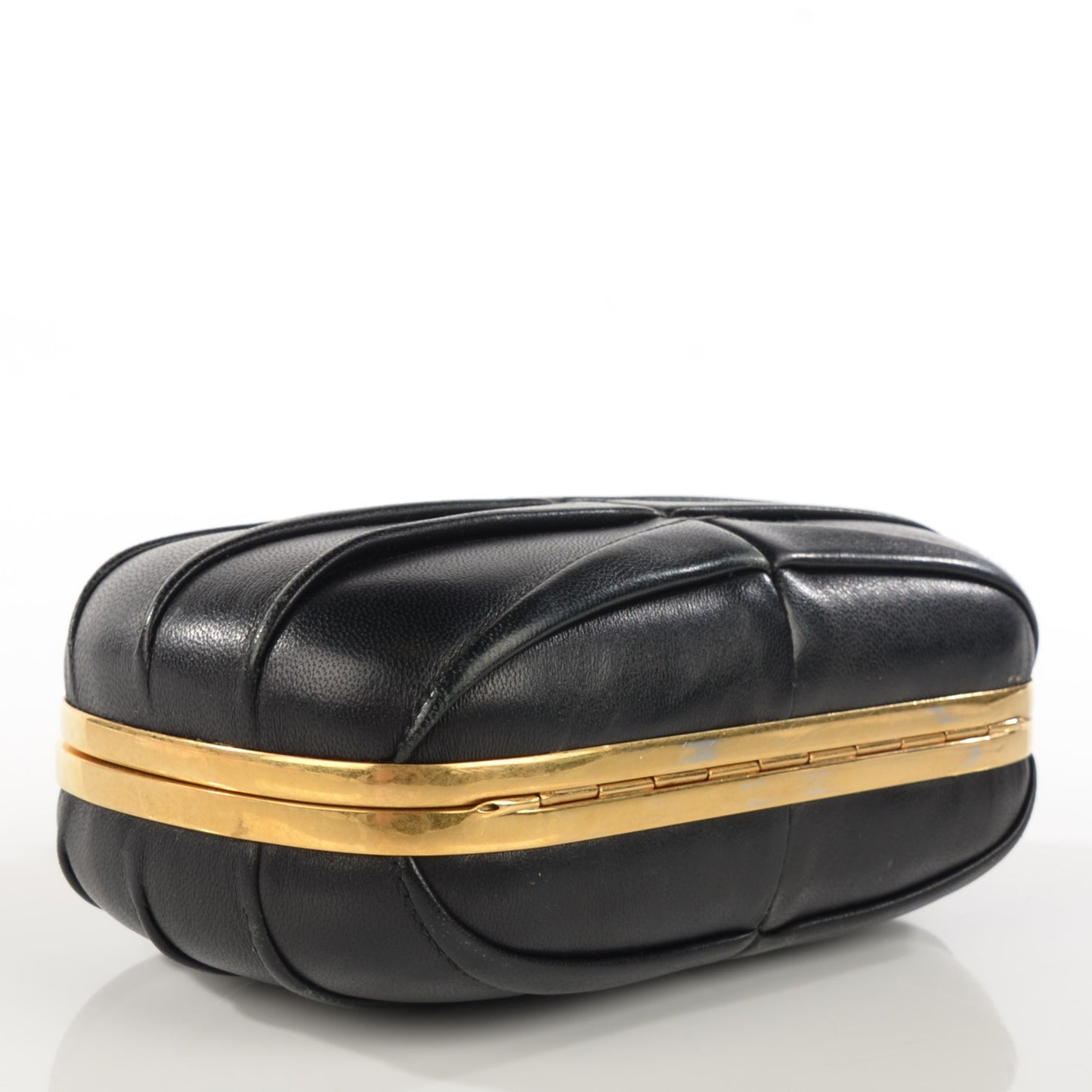 Leather Shark Teeth Skull Box Clutch Black