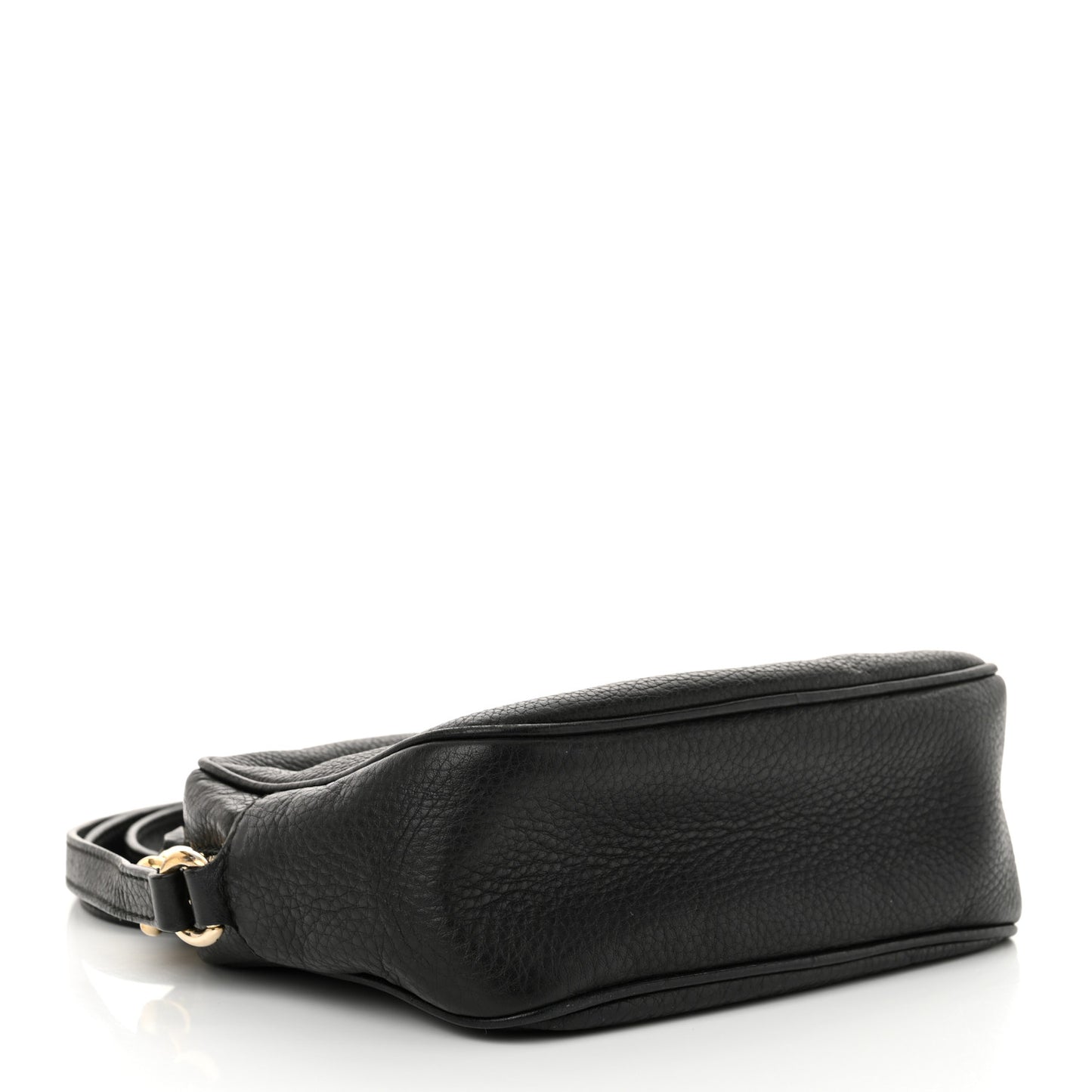 Pebbled Calfskin Small Soho Disco Bag Black