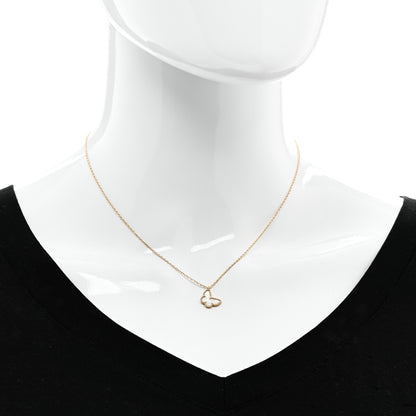 Van Cleef & Arpels 18K Yellow Gold Mother of Pearl Sweet Alhambra Butterfly Pendant Necklace 2 of 6