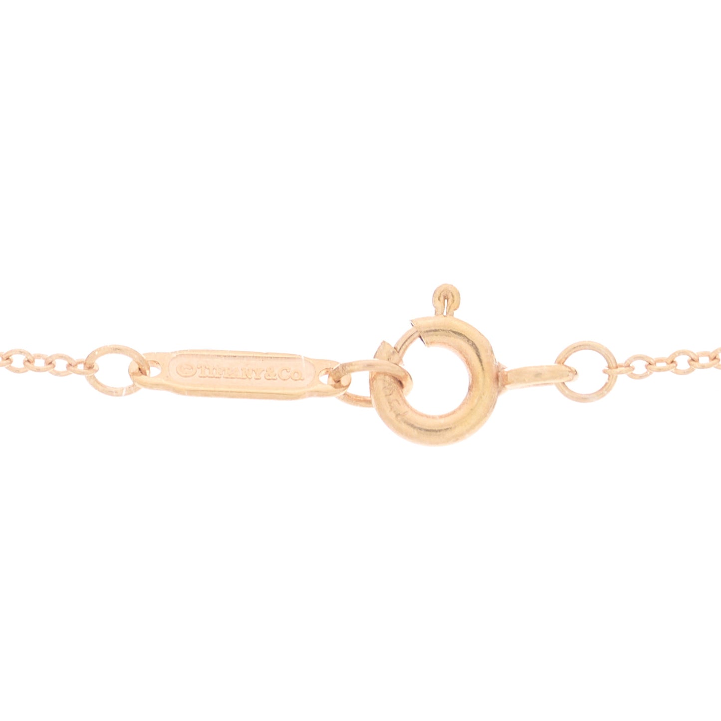 18K Rose Yellow Gold Diamond Elsa Peretti Two Open Heart Pendant Necklace