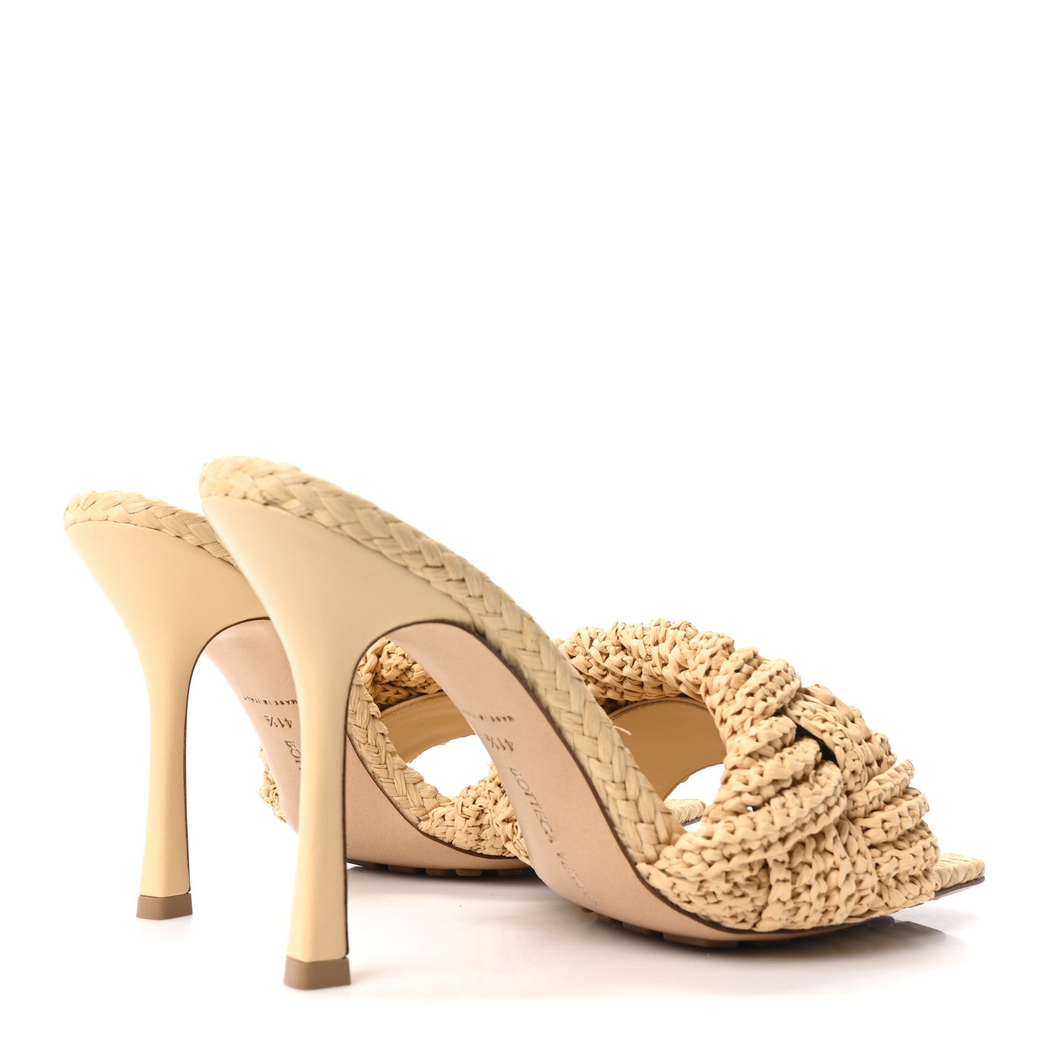 Bottega Veneta Raffia Intrecciato Lido Mule 90 Sandals 41.5 Cane Sugar 5 of 9