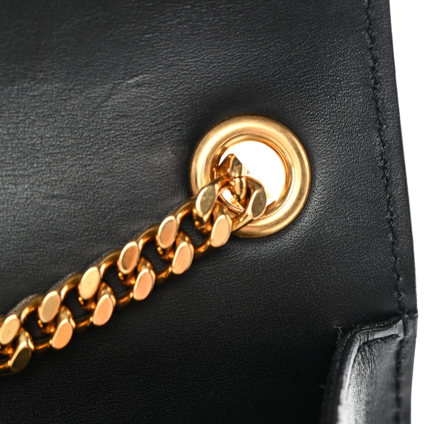 Smooth Calfskin Classic Monogram Kate Tassel Chain Wallet Black