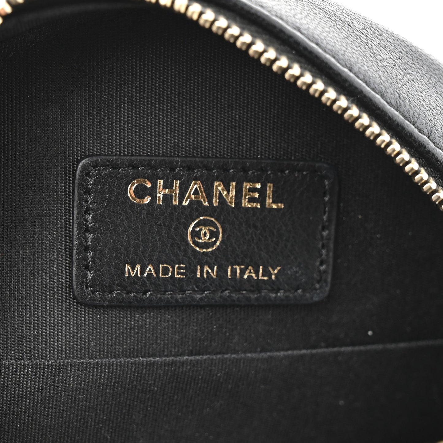 Lambskin Quilted Chanel 19 Round Clutch With Chain Black