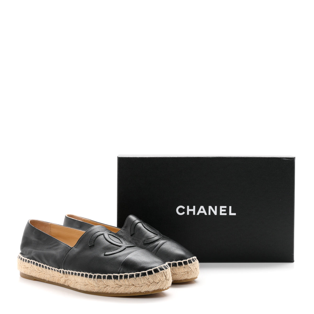 Chanel Lambskin CC Espadrilles 38 Black 11 of 11