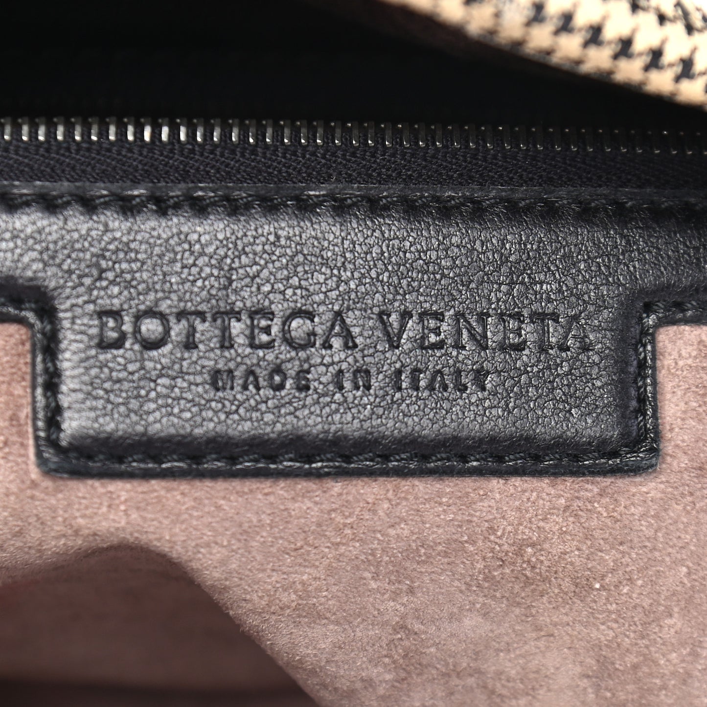 Nappa Intrecciato Satchel Black White