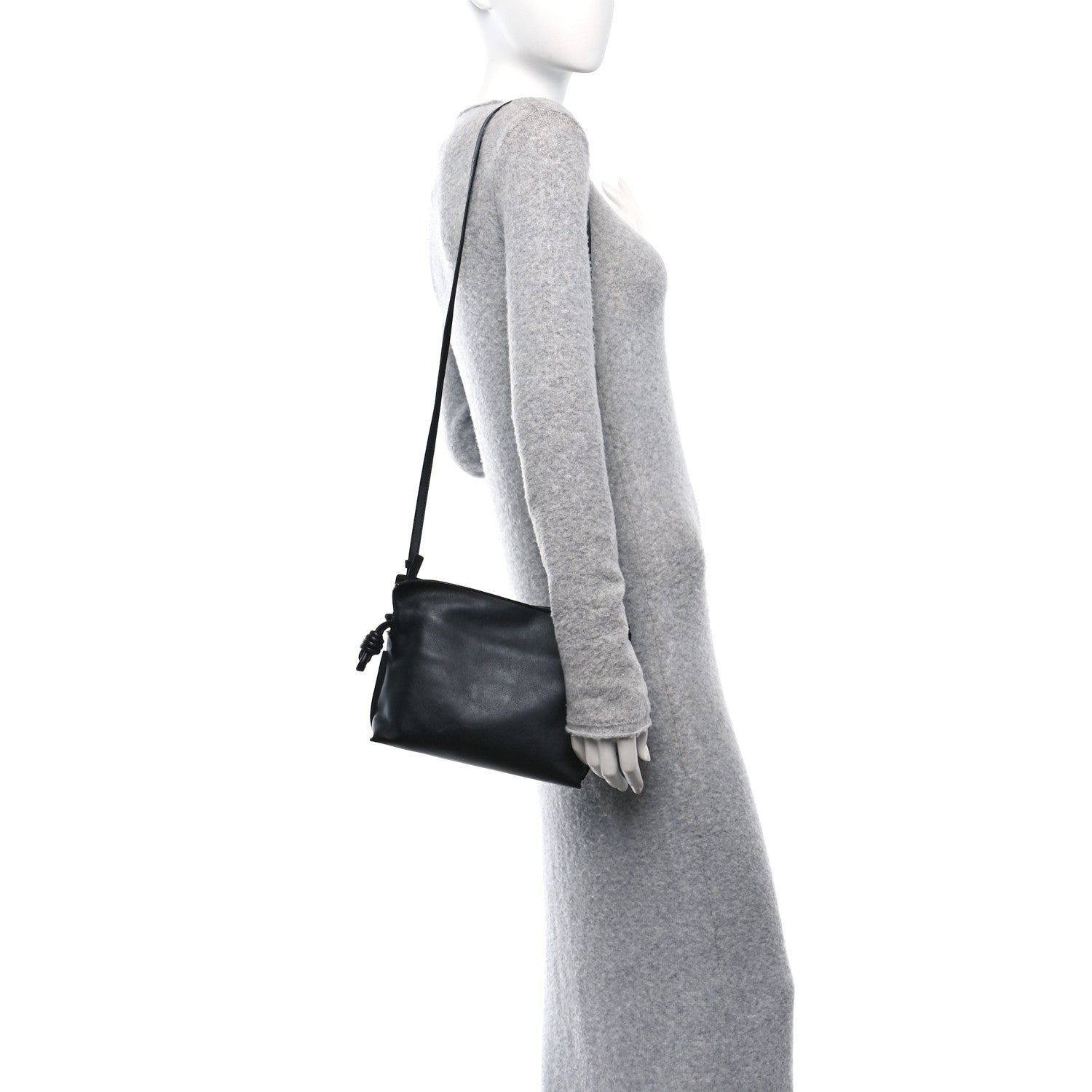 Loewe Calfskin Mini Flamenco Knot Clutch Black 2 of 10