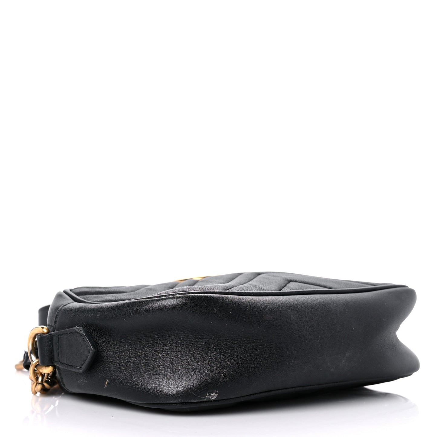 Calfskin Matelasse Mini GG Marmont Chain Shoulder Bag Black