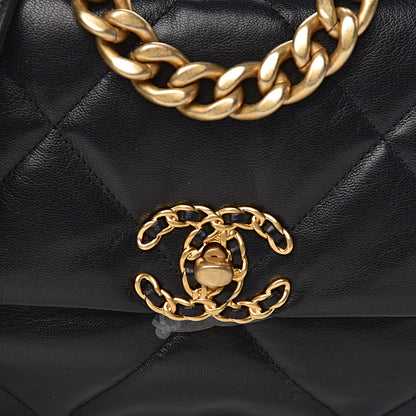 Chanel Lambskin Quilted Medium 19 Flap Black 10 of 11