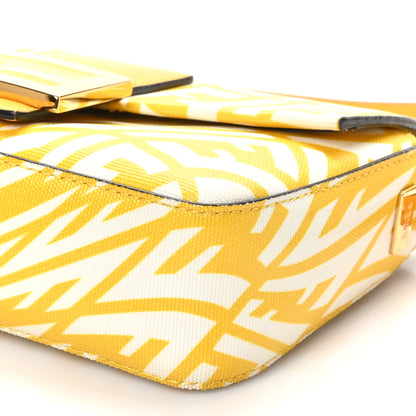 Fendi X SARAH COLEMAN Glazed Canvas Vitello King FF Vertigo Mini Baguette 1997 Mimosa White 10 of 10
