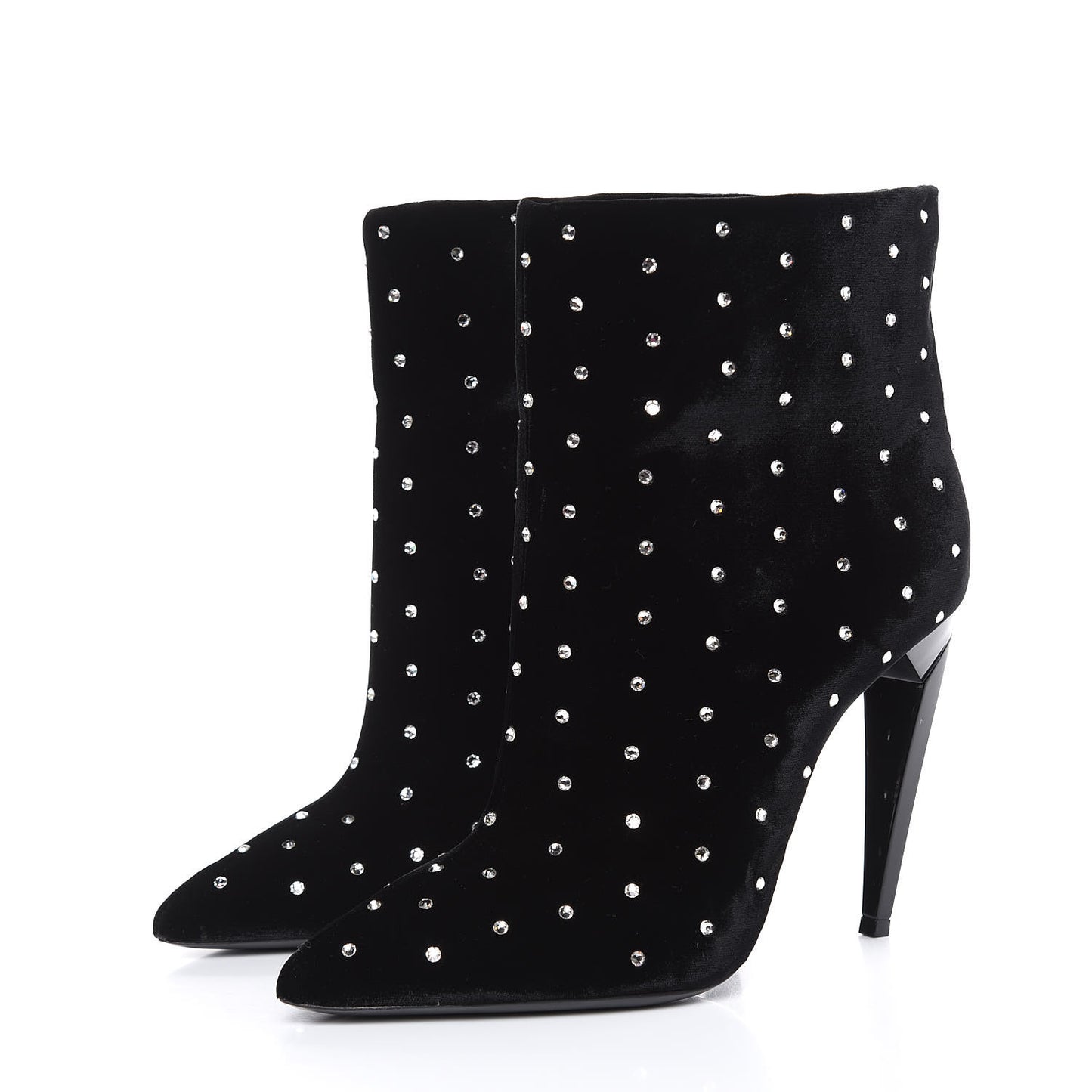 Velluto Master Crystal Strass Freja 105 Ankle Booties 38.5 Black
