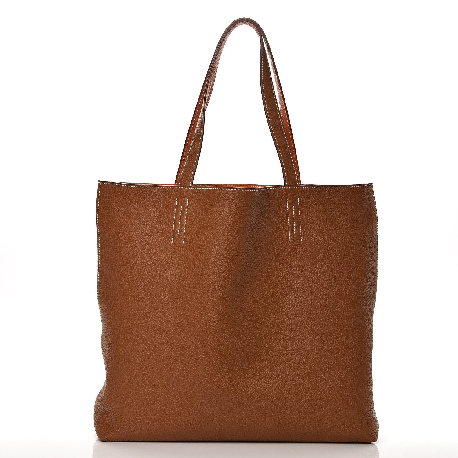 HERMES エルメス ドゥブルサンス36 リバーシブルモデル ブルー ブラウン Hermes Taurillon Clemence Double Sens 36 Reversible Tote Orange