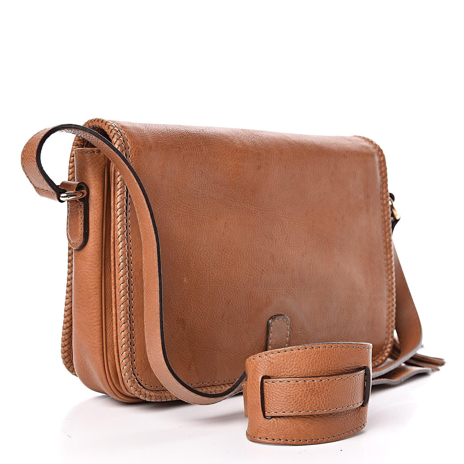Gucci Grained Calfskin Medium Marrakech Flap Messenger Bag Brown 3 of 12