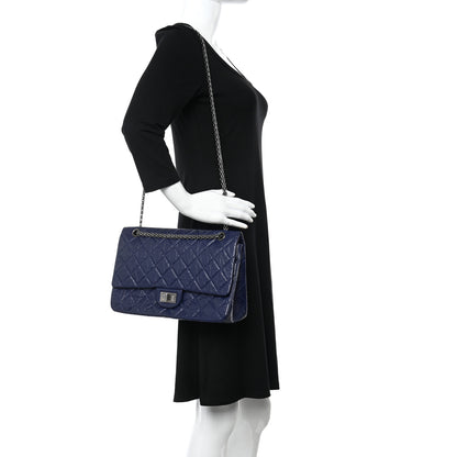 Chanel Aged Calfskin Quilted 2.55 Reissue 227 Flap Dark Blue 2 of 10