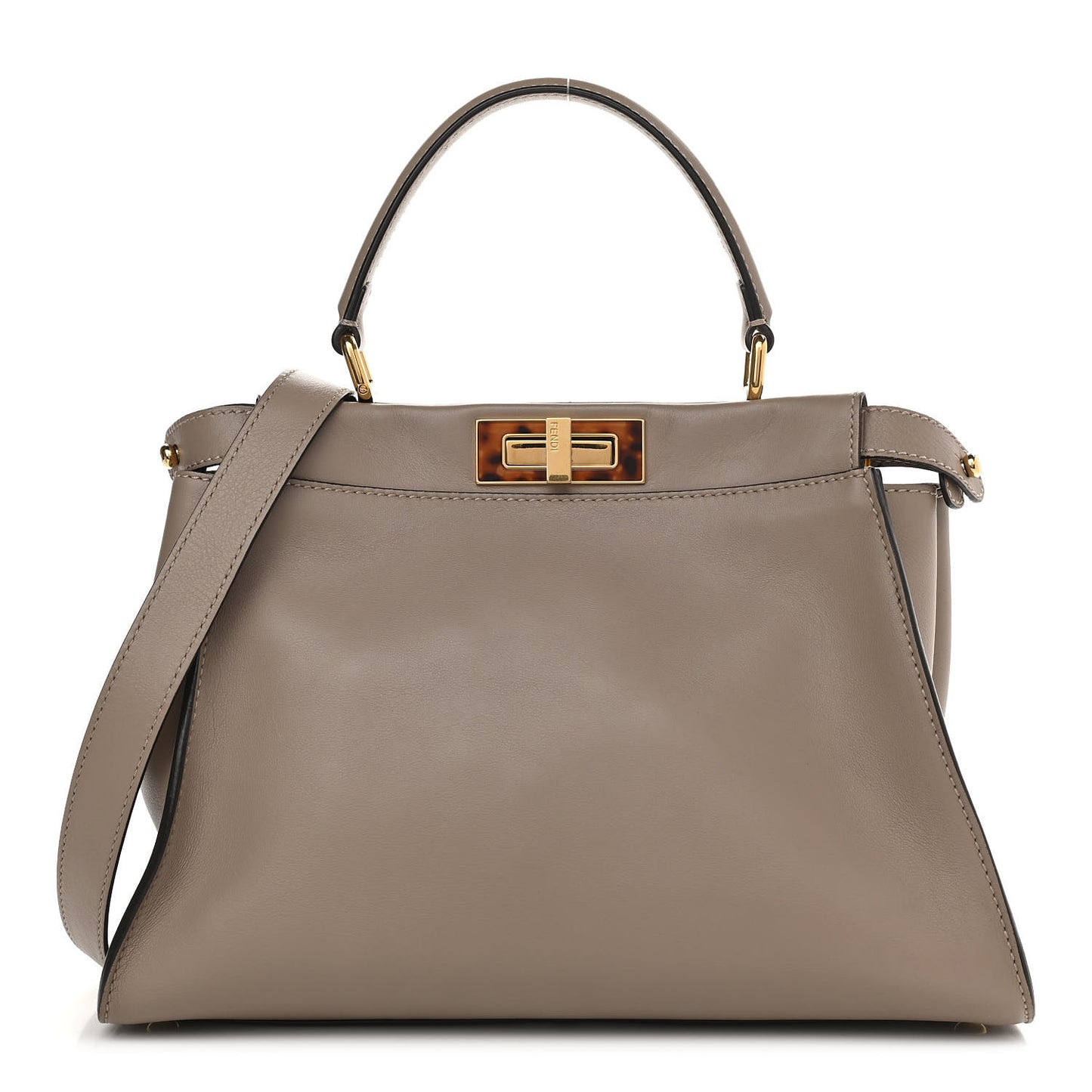 Vitello Seta Plexiglass Tortoise Medium Peekaboo Iconic Satchel Tortora