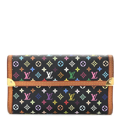 Louis Vuitton Monogram Multicolor Porte Tresor International Wallet Black 1 of 12