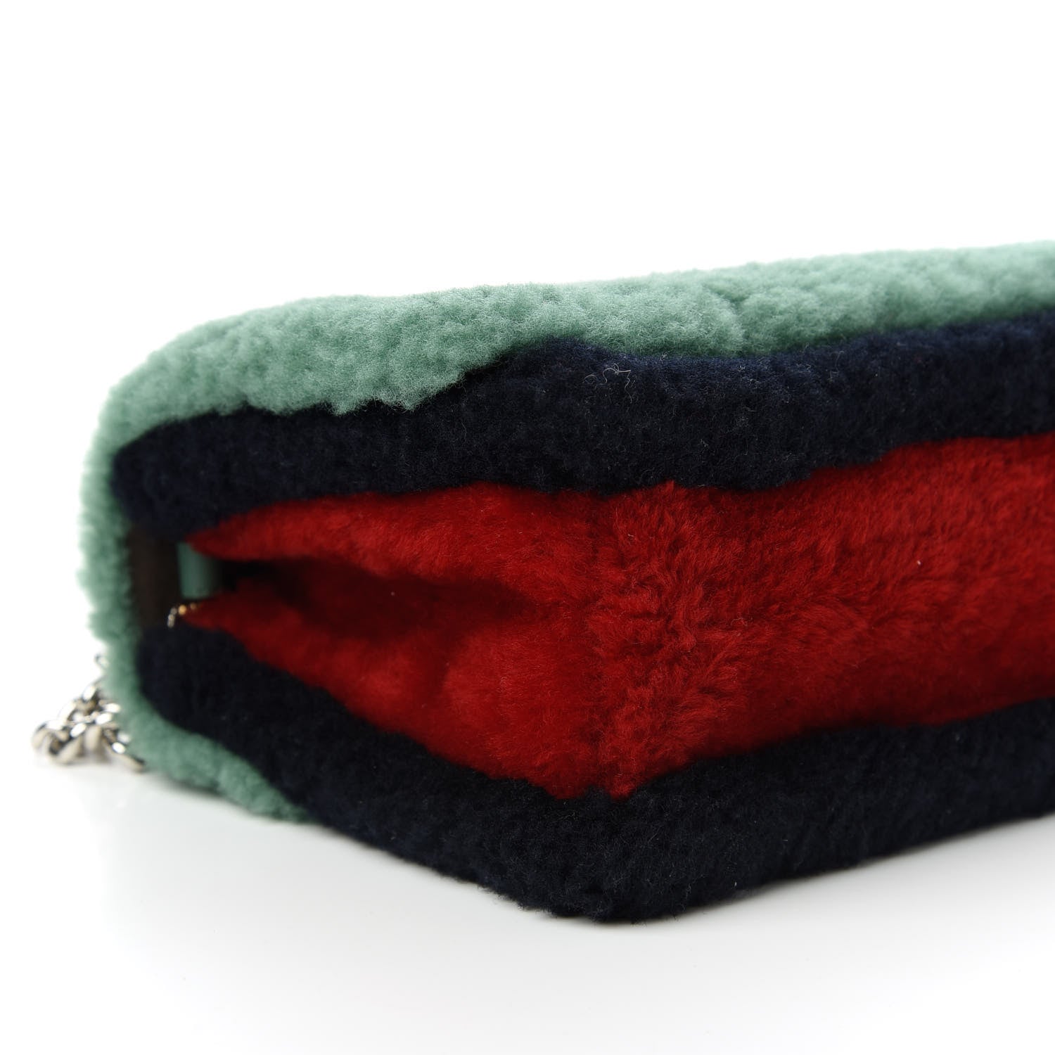 Fendi Shearling Vitello Century F is Fendi Small Kan I Shoulder Bag Verde Acqua Black Mosto 6 of 10