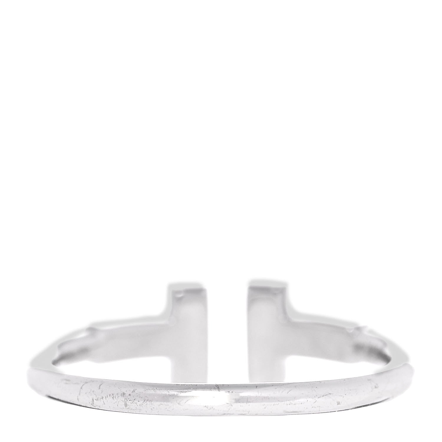 Tiffany 18K White Gold Ruby T Wire Ring 53 6.5 3 of 5