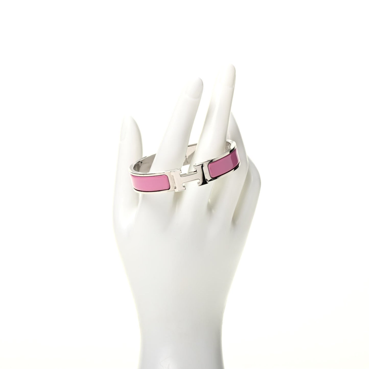 Enamel Narrow Clic Clac H Bracelet PM Rose Velours