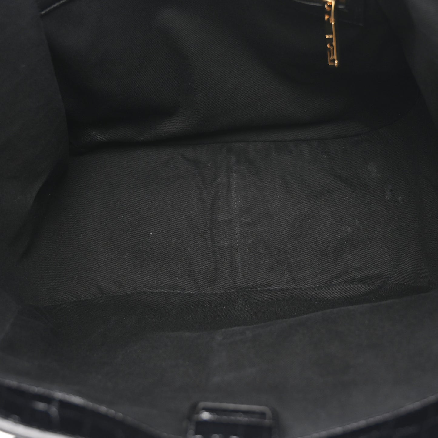 Calfskin Crocodile Embossed Greca Goddess Tote Bag Black