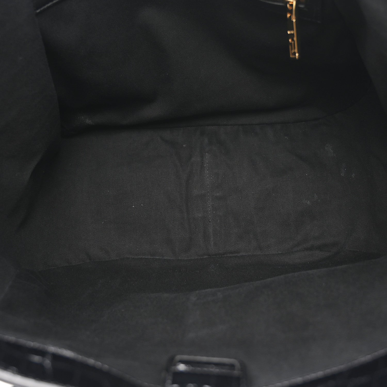 Versace Calfskin Crocodile Embossed Greca Goddess Tote Bag Black 5 of 13
