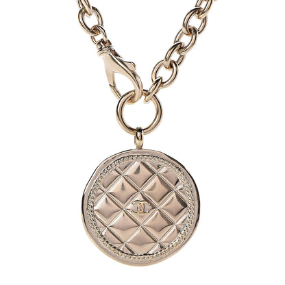 Chanel Quilted CC Pendant Chain Necklace Light Gold 4 of 5