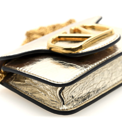 Valentino Garavani Metallic Calfskin Vlogo Micro Loco Shoulder Bag Platino 9 of 10