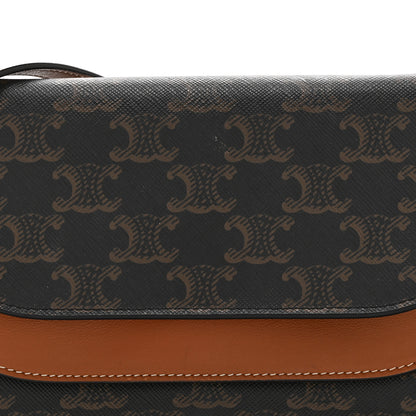 Celine Triomphe Canvas Lambskin Wallet On Strap Tan 10 of 12