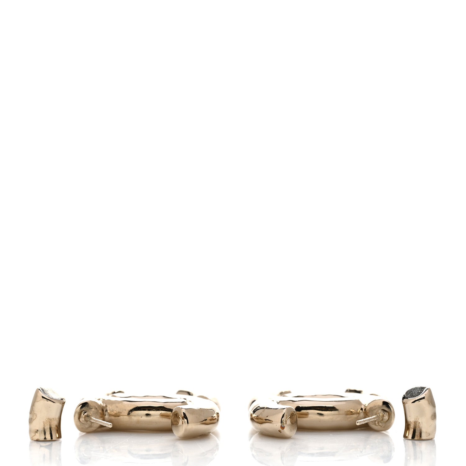 Chanel Metal Large CC Earrings Light Gold 3 of 4