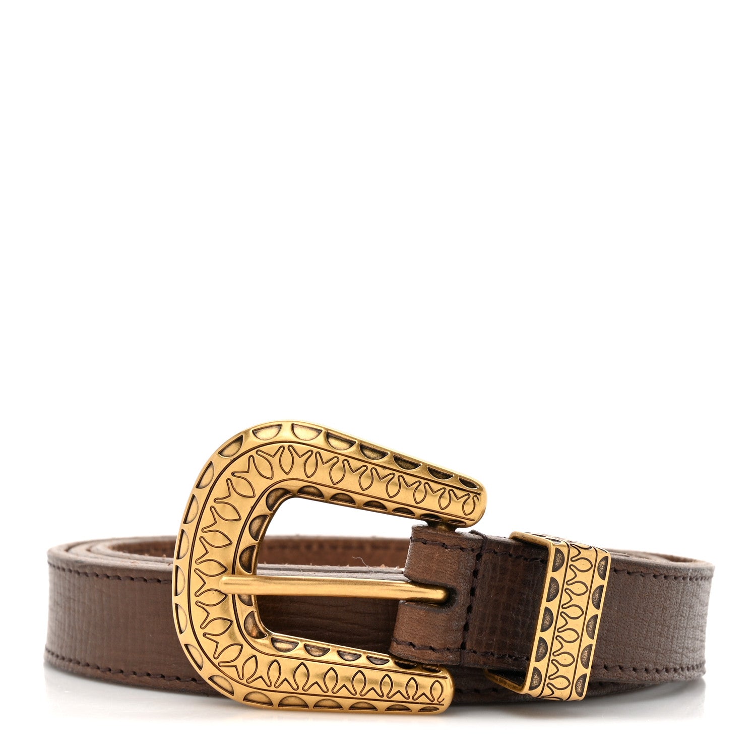 Valentino Garavani Calfskin Vlogo Signature 20mm Belt 90 36 Chocolate 1 of 5