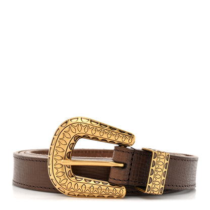 Valentino Garavani Calfskin Vlogo Signature 20mm Belt 90 36 Chocolate 1 of 5