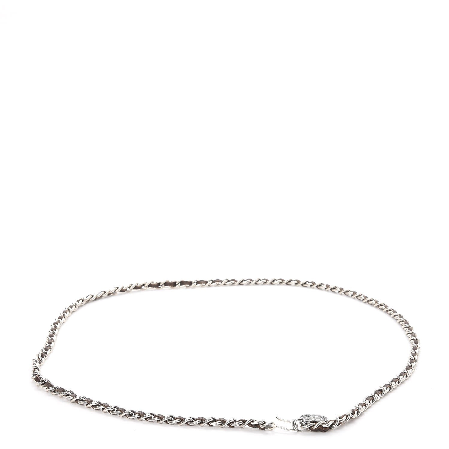 Chanel CHANE Lambskin Chain CC Medallion Belt Brown Silver 1 of 6