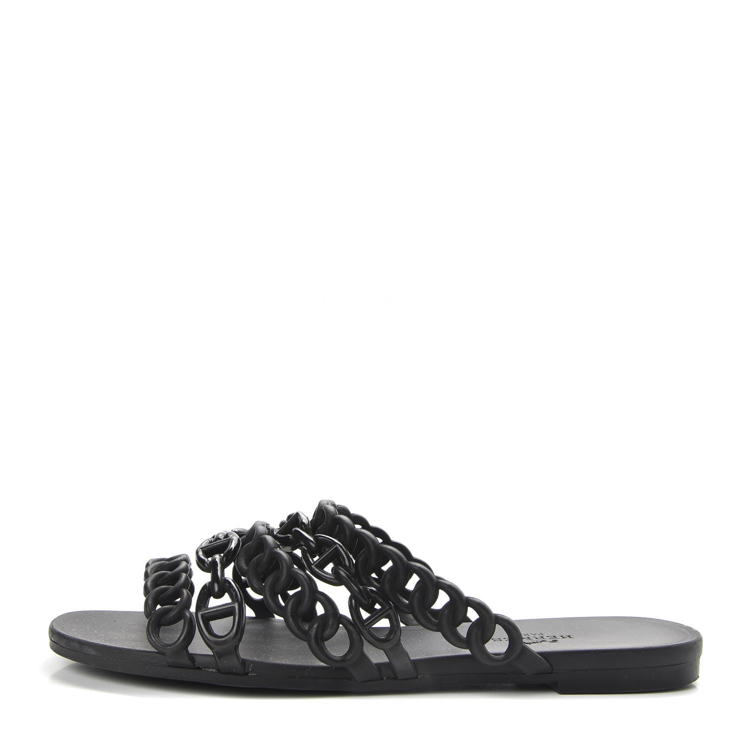 Hermes Rubber Chaine d'Ancre Nude Sandals 36 Black 1 of 8