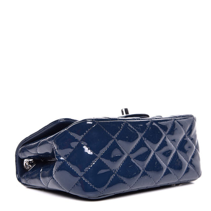 Chanel Patent Quilted Mini Square Flap Navy Blue 4 of 10