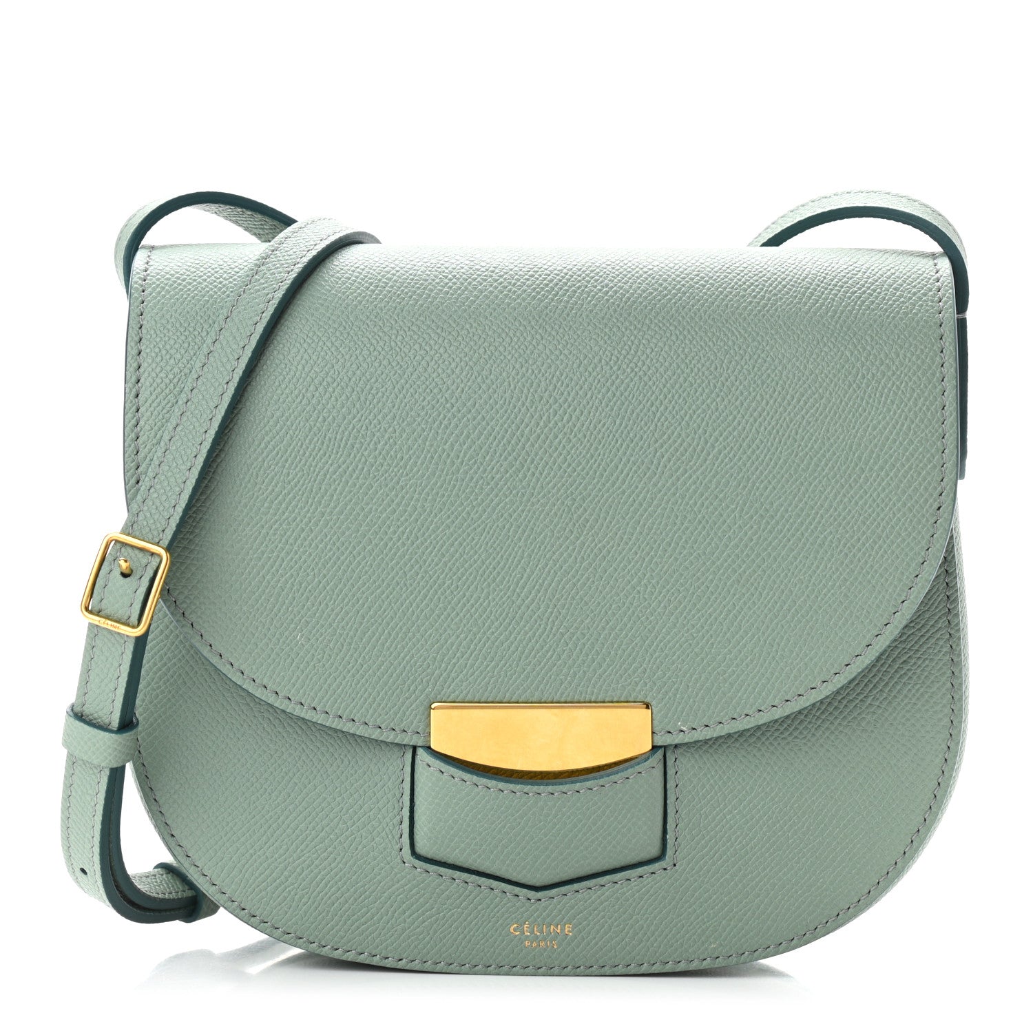 Celine Baby Grained Calfskin Small Trotteur Jade 1 of 12