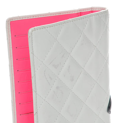 Chanel Calfskin Quilted Cambon Yen Wallet White Black 8 of 9