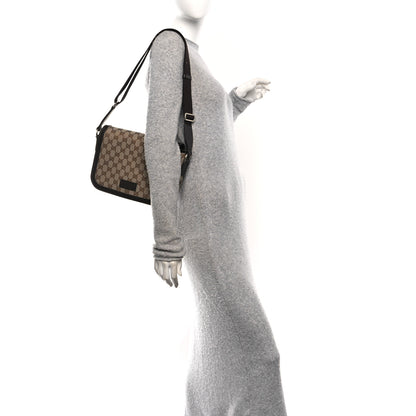 Gucci Monogram Flap Messenger Bag Beige Dark Brown 2 of 11