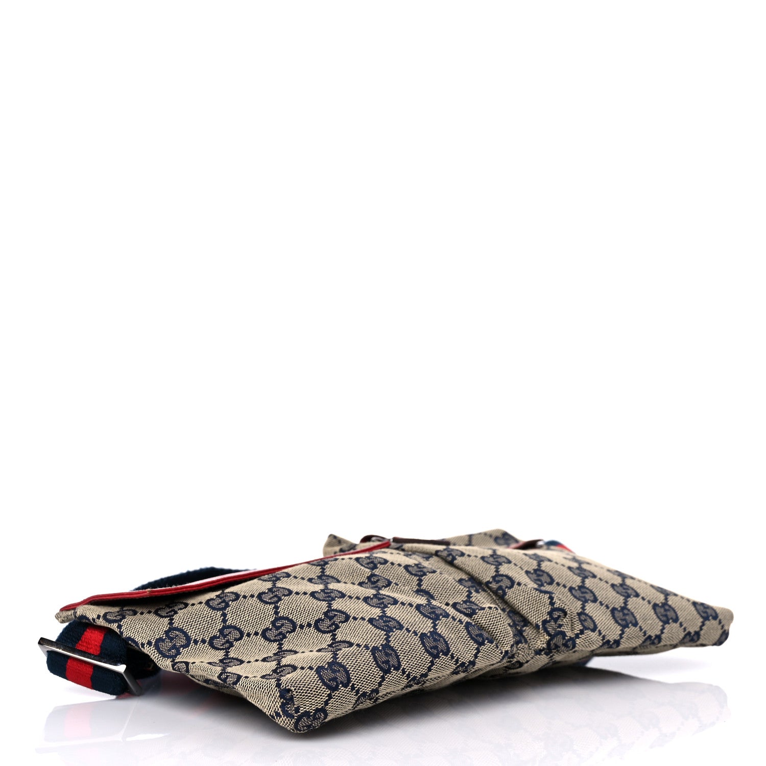 Gucci GG Monogram Web Double Pocket Belt Bag Navy Red 4 of 11