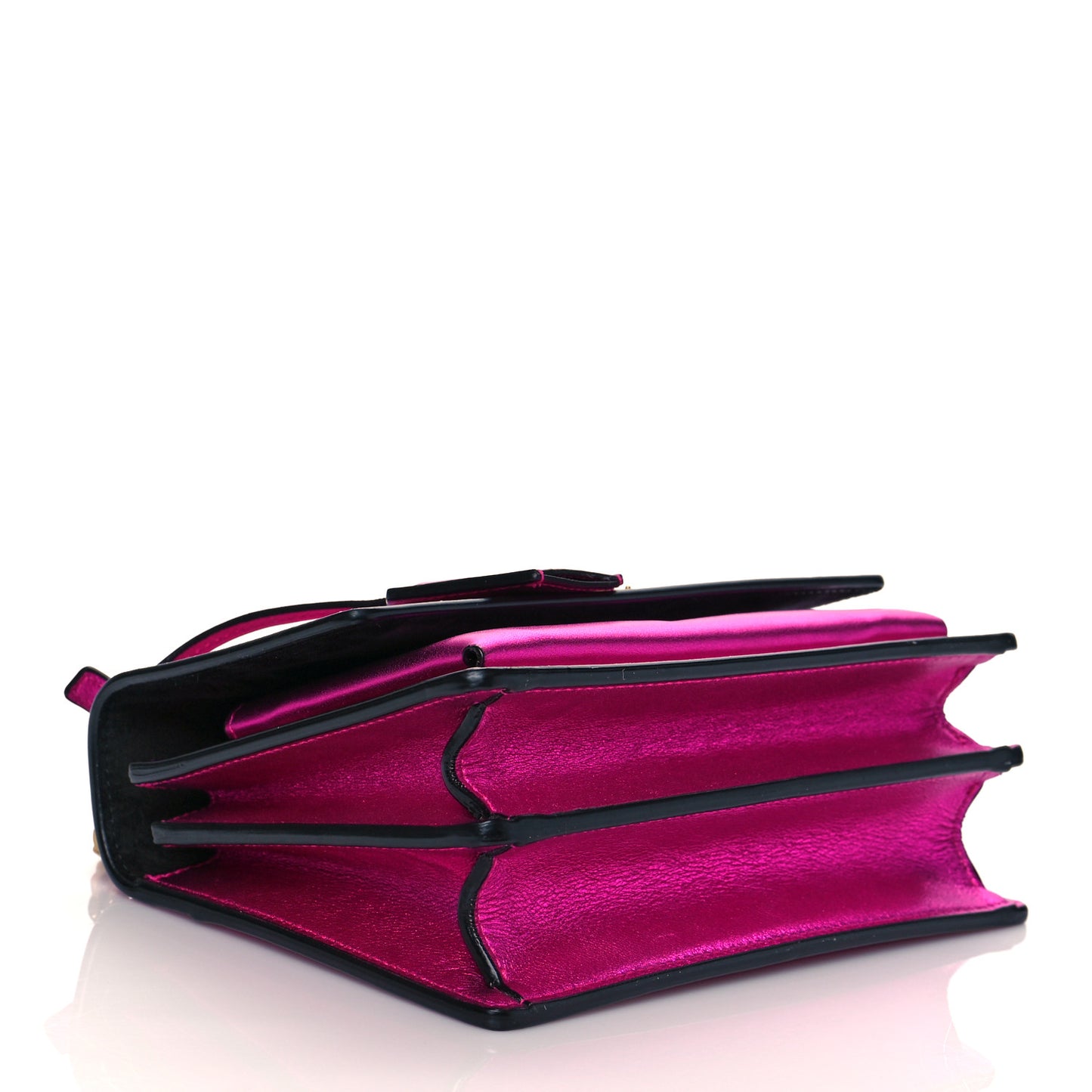 Metallic Calfskin Small Monogram Sunset Fuchsia