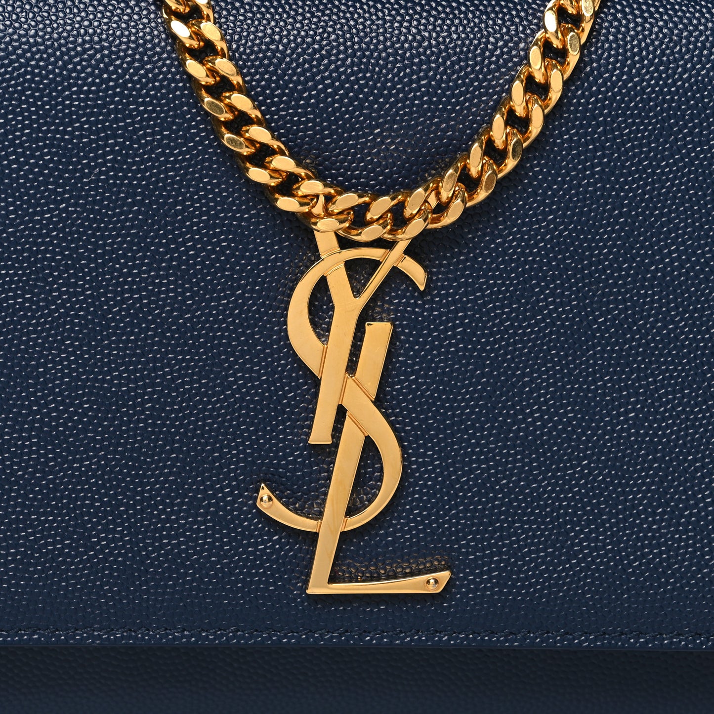 Grain De Poudre Small Classic Monogram Kate Satchel Denim Blue