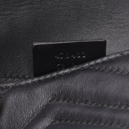 Gucci Calfskin Matelasse Super Mini GG Marmont Shoulder Bag Black 7 of 8