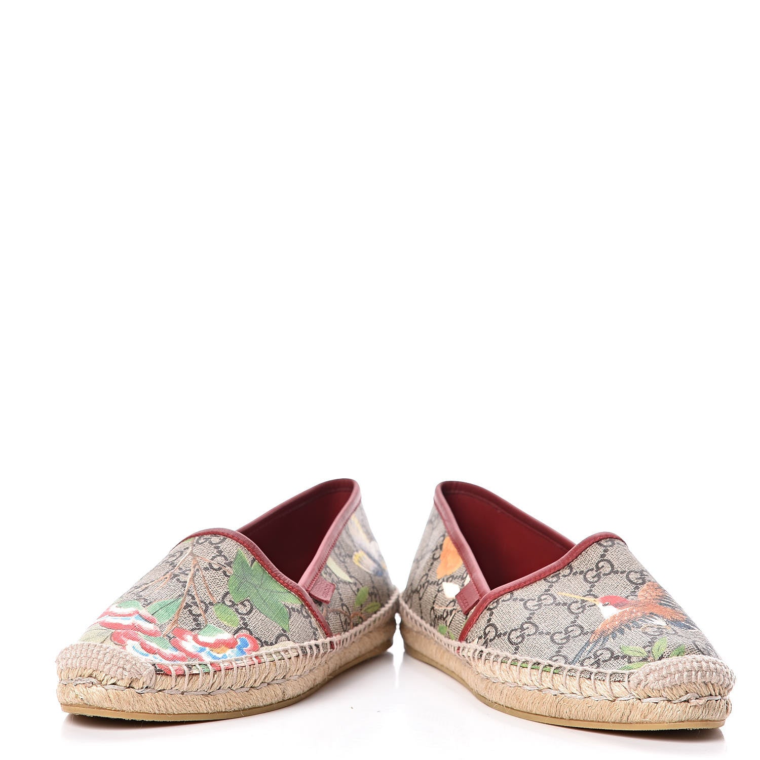 Gucci GG Supreme Monogram Tian Womens Espadrilles 38.5 Beige Multicolor Red 12 of 13