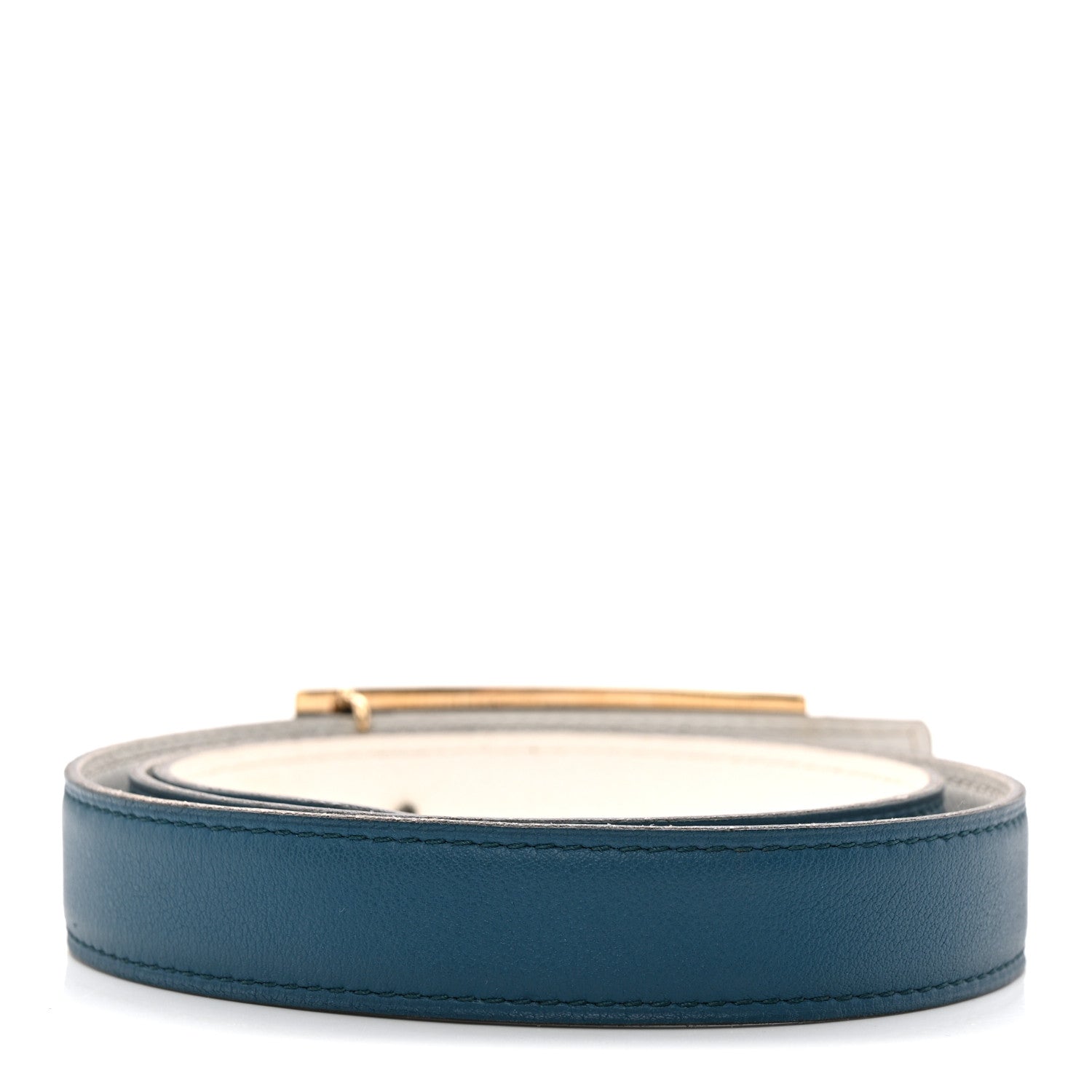 Hermes Swift Epsom 24mm Sydney Belt 80 32 Bleu Izmir White 2 of 7