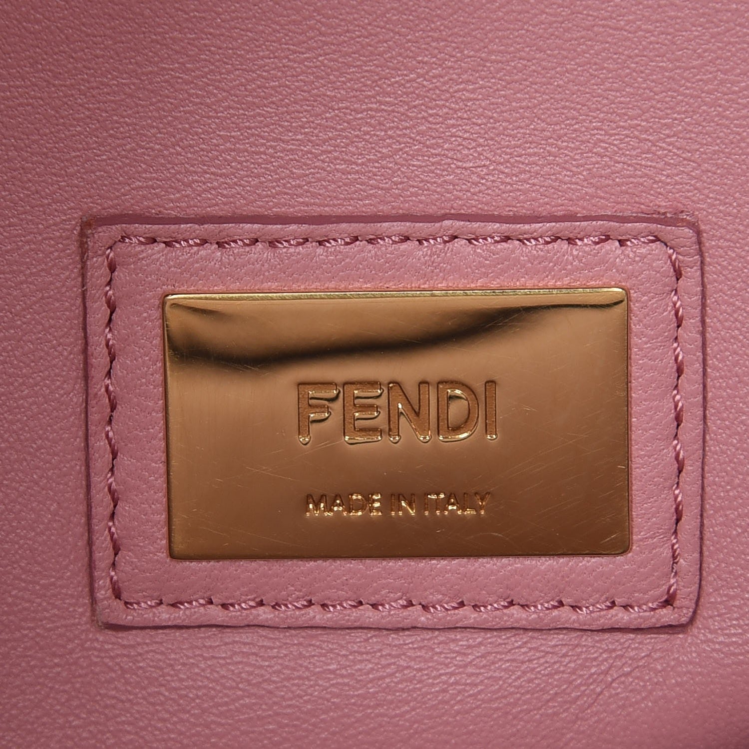 Fendi Vitello Seta Shiny Nappa Medium Peekaboo Iconic Satchel Grigio Polvere Bois de Rose 8 of 9