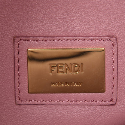 Fendi Vitello Seta Shiny Nappa Medium Peekaboo Iconic Satchel Grigio Polvere Bois de Rose 8 of 9