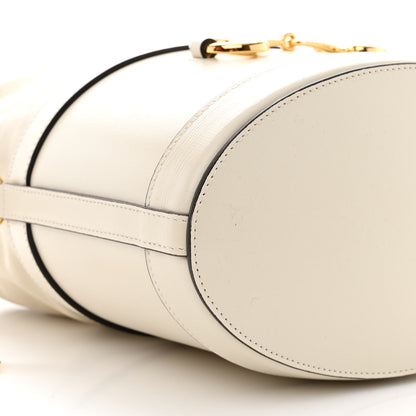 Gucci Azalea Sakai Calfskin Horsebit 1955 Drawstring Bucket Bag Mystic White 9 of 10