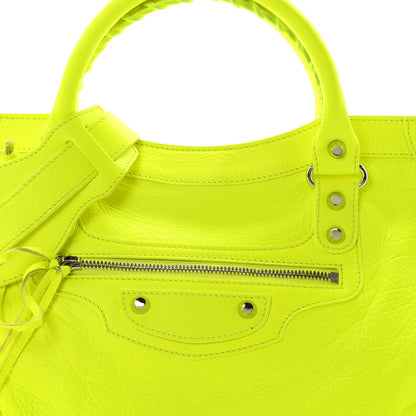 Balenciaga Agneau Classic Silver Hardware City Jaune Fluo 9 of 11