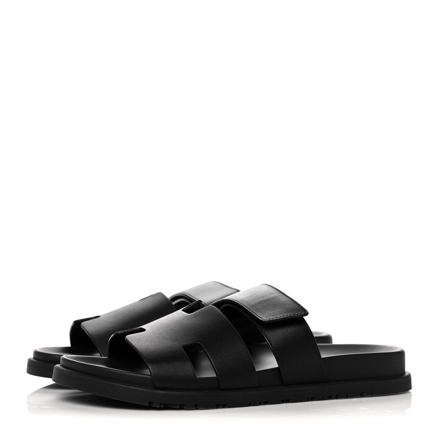 Hermes Calfskin Womens Chypre Sandals 41 Black 3 of 9