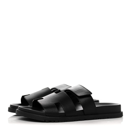 Hermes Calfskin Womens Chypre Sandals 41 Black 3 of 9