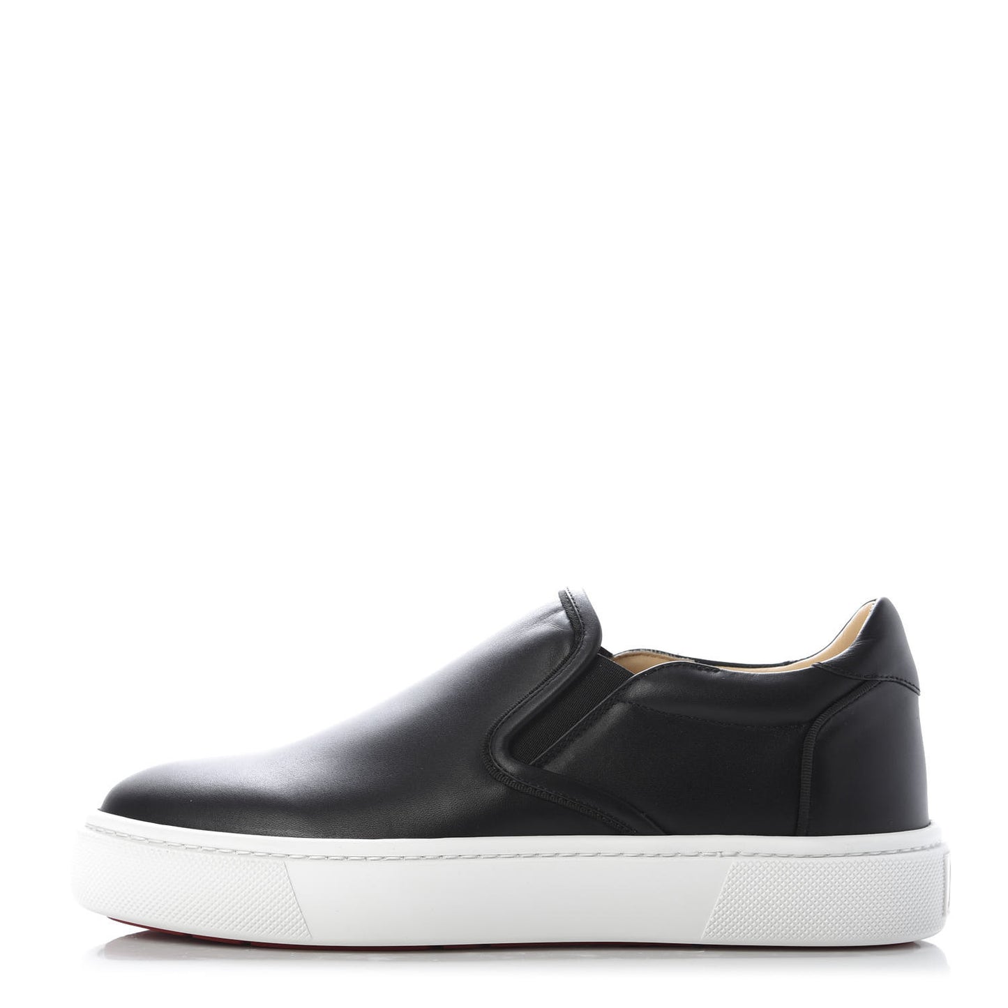 Calfskin Slip On Flat Sneakers 39.5 Black